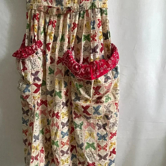 VTG 1950's Claire Evans Cotton Print Butterfly Dress Small - Picture 11 of 13